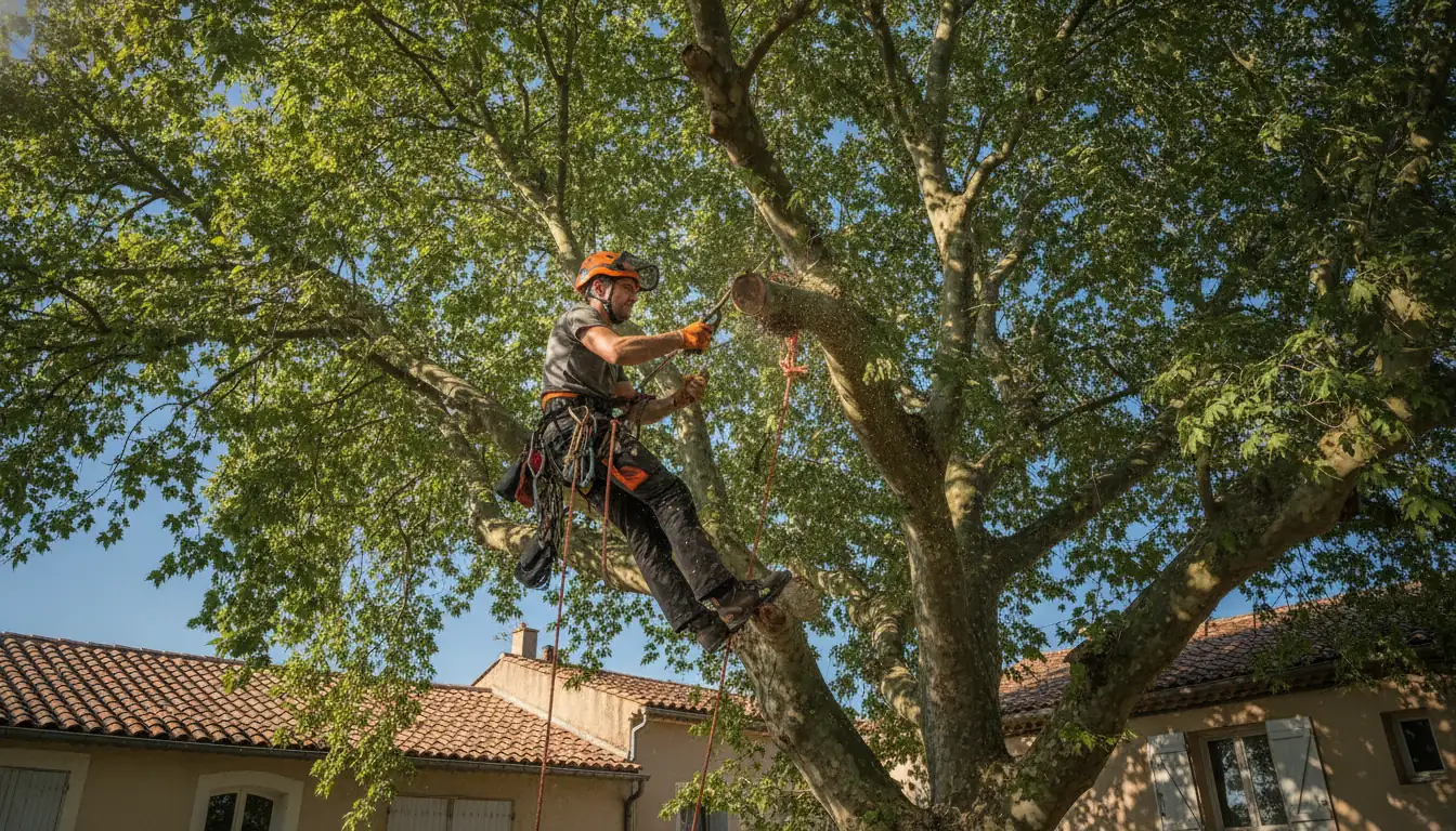 Élagage d'arbres à Arles — arboriste grimpeur certifié