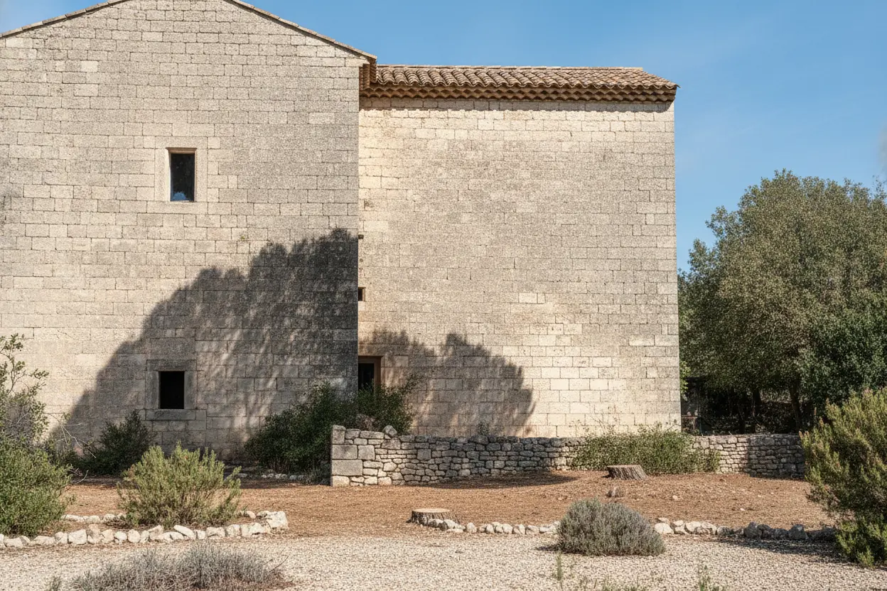 Parcelle dégagée après démontage par tronçons du pin parasol à Fontvieille